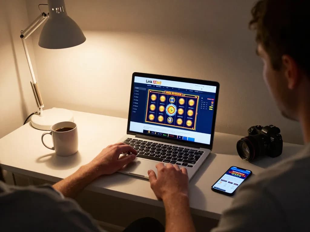 Tham gia vào casino trực tuyến Link 12bet trên laptop, nhấn mạnh sự cược có chiến lược