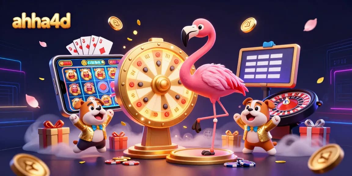 Spin the golden prize wheel at ahha4d with exciting gameplay and vibrant visuals in a cartoon scene.
