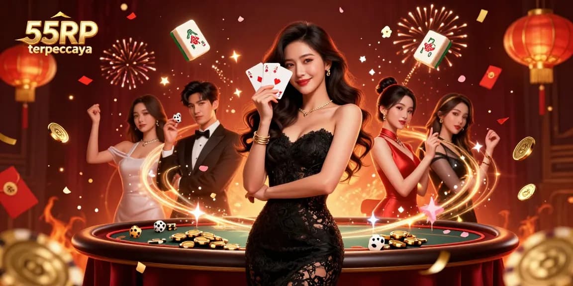 Rasakan daya tarik 55RP terpercaya dengan dealer Asia yang memukau memegang kartu di kasino yang penuh warna.