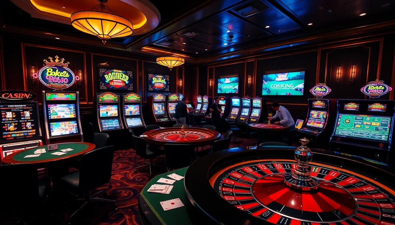 Engaged gamblers enjoying games at https://luck8com.host/ in an elegant online casino setting.