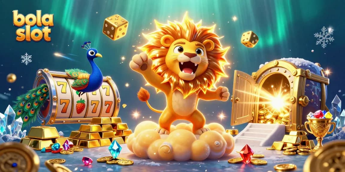 Win big at bola slot with vibrant 3D casino elements and golden treasures gleaming.