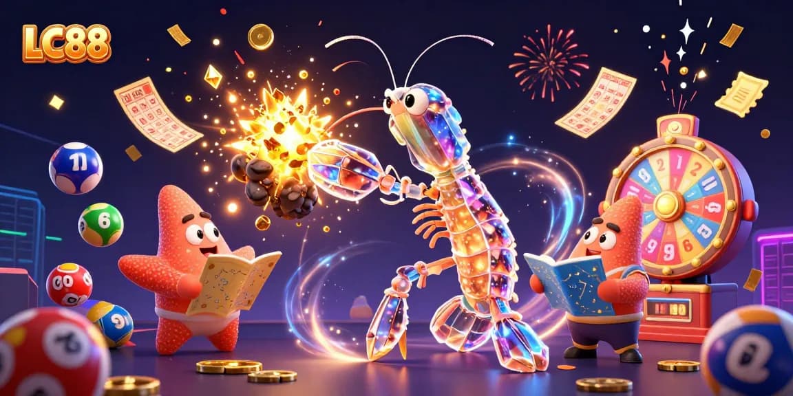 Experience thrilling jackpot wins at LC88 with vibrant illustrations of galactic elements and casino excitement.