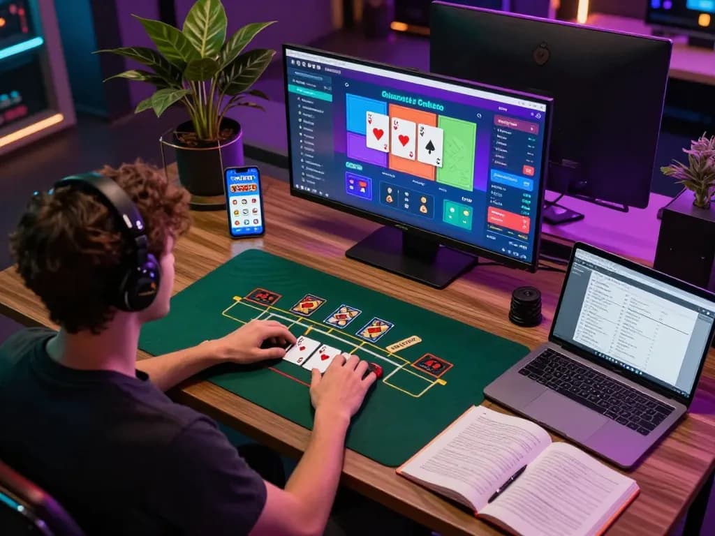 Player engaging with LIVE dealer on OPEN88 casino app from stylish home setup.