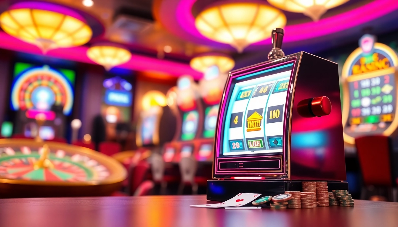 Menangkan judi dengan kutu4d slot yang menonjol di tengah suasana kasino yang ramai.