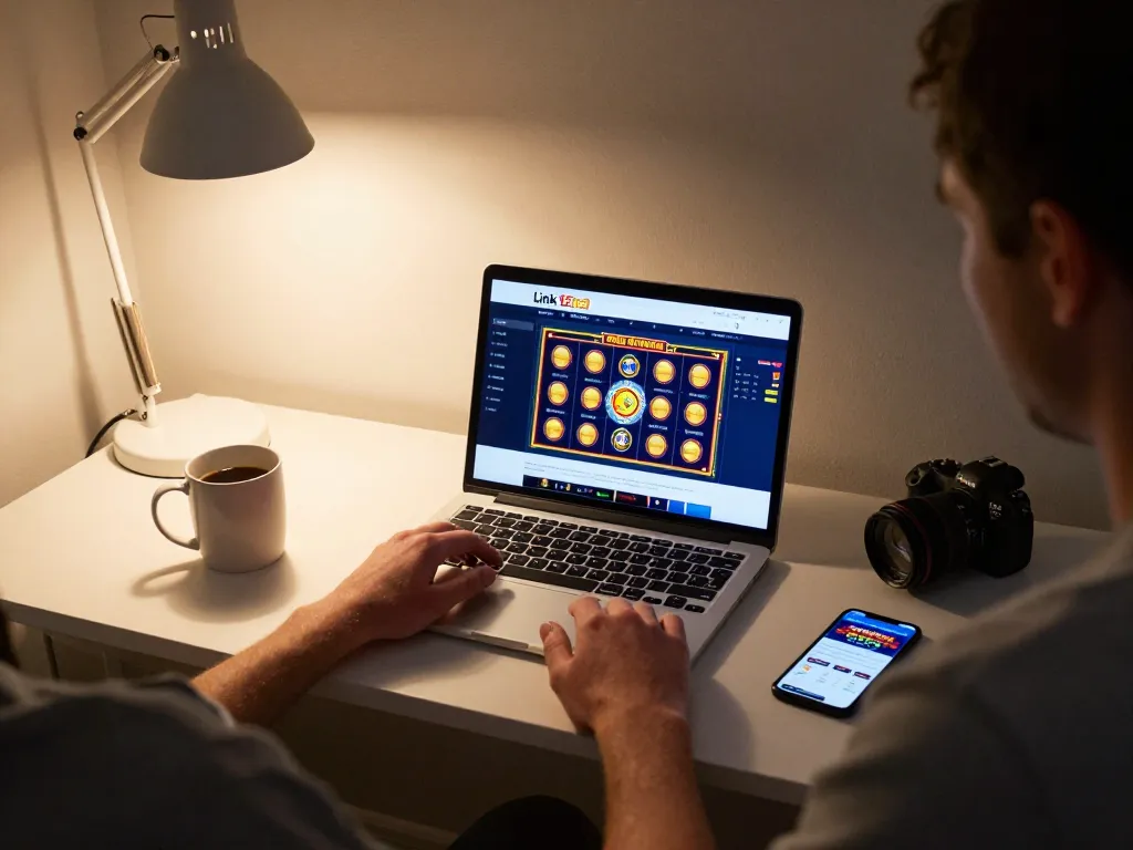 Tham gia vào casino trực tuyến Link 12bet trên laptop, nhấn mạnh sự cược có chiến lược