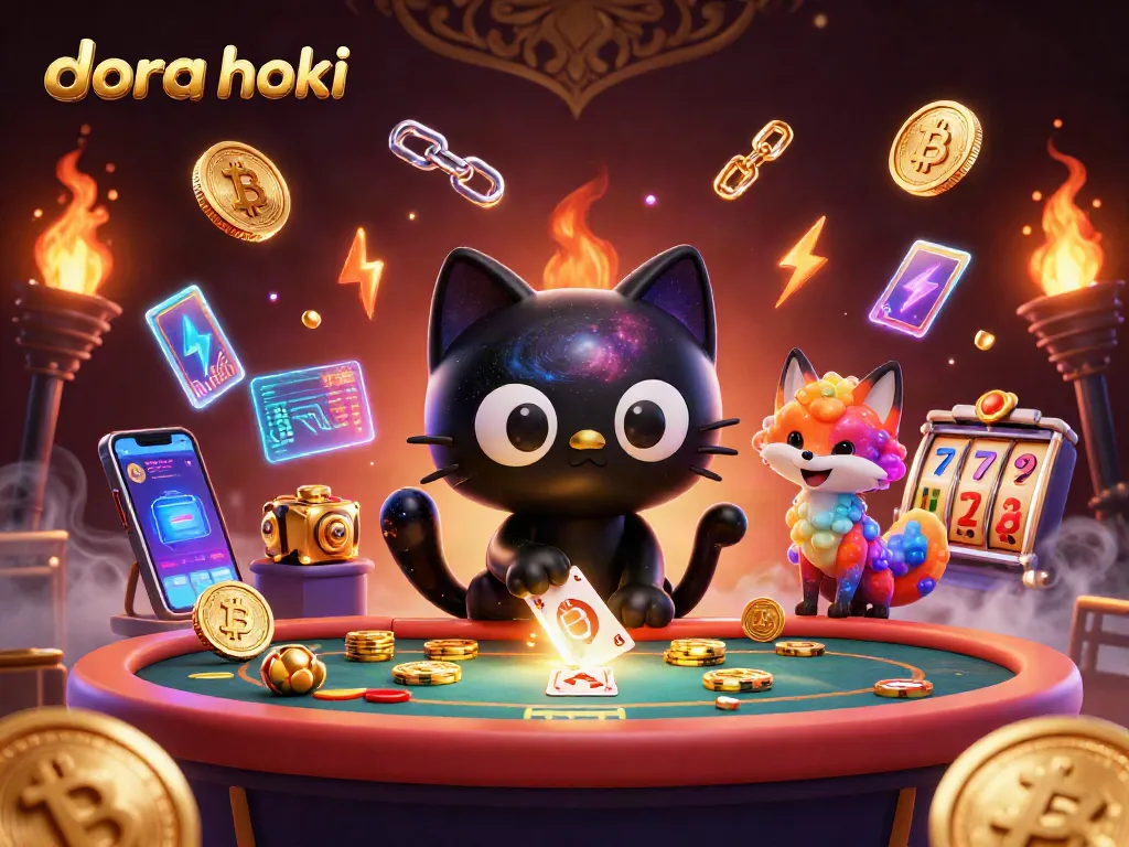 Dora Hoki menarik taruhan dengan keberuntungan di meja kasino bertema galaksi yang menakjubkan.