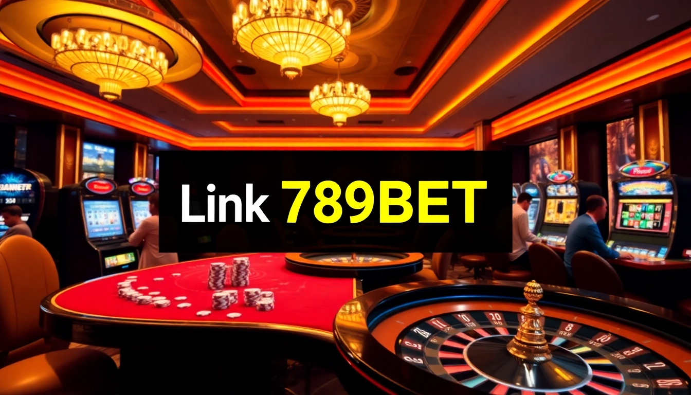 Engage with Link 789BET as players enjoy thrilling casino games at a vibrant gaming table.