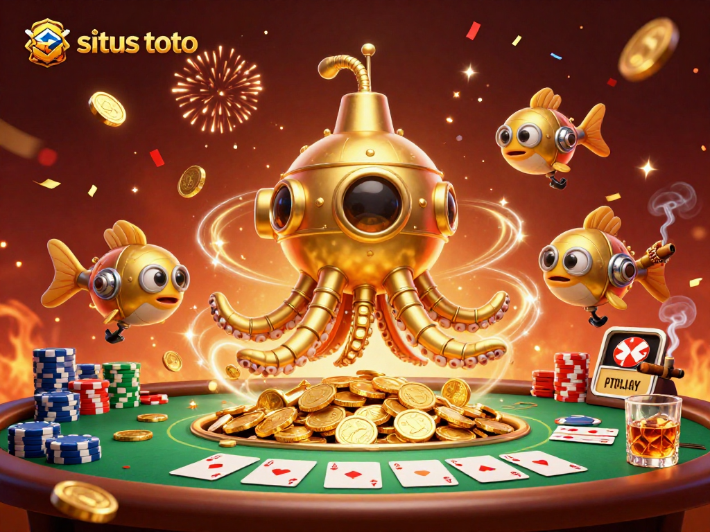 Menangkan peluang di situs toto kami dengan aksi seru dari permainan dan koin emas di atas meja poker.