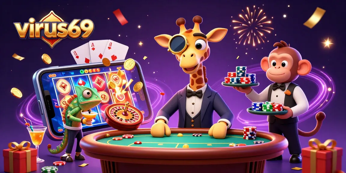 Experience excitement at virus69 with vibrant characters and thrilling casino action.
