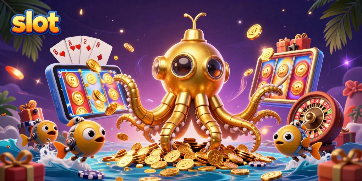 Experience thrilling slot gameplay with gold coins and vibrant 3D casino elements.