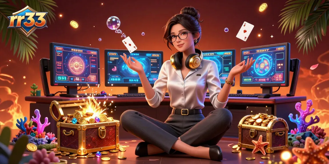 Experience the thrill of rr33 casino gaming with vibrant visuals and immersive elements in this stunning digital artwork.