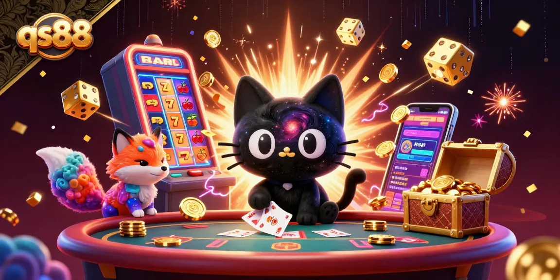 Experience excitement at qs88 with a vibrant cosmic casino scene featuring dynamic characters and rich game elements.