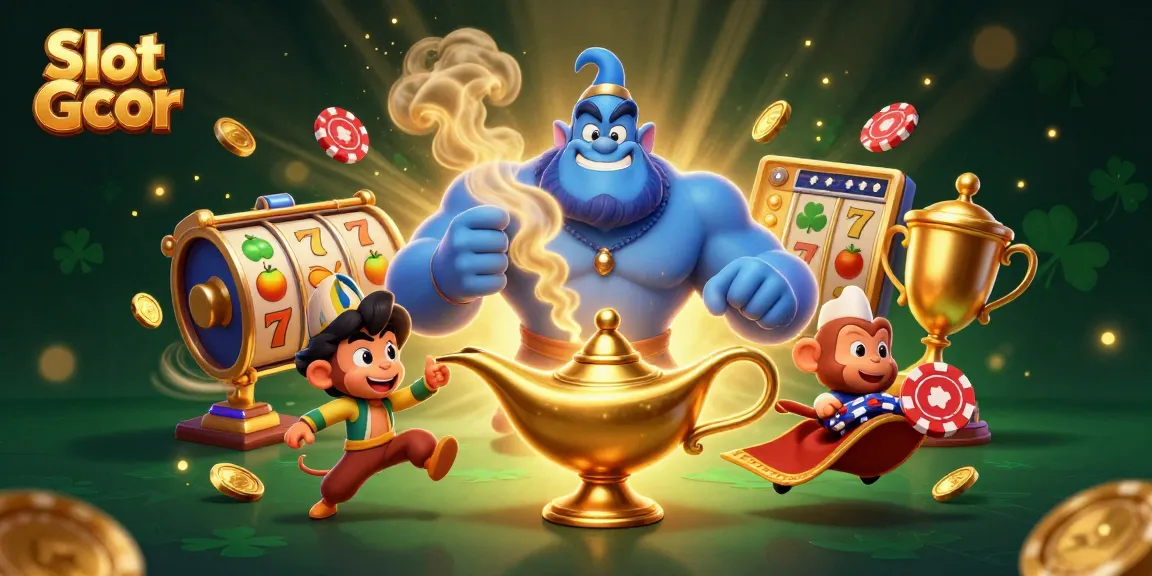 Experience dynamic gameplay with Slot Gcor, featuring vibrant slot reels and lively characters.