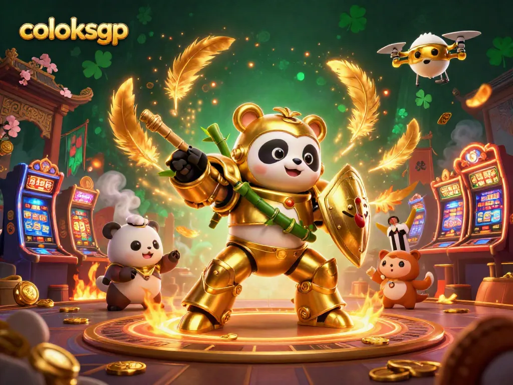 Coloksgp menghadirkan aksi meriah di arena permainan slot online dengan panda emas dan robot
