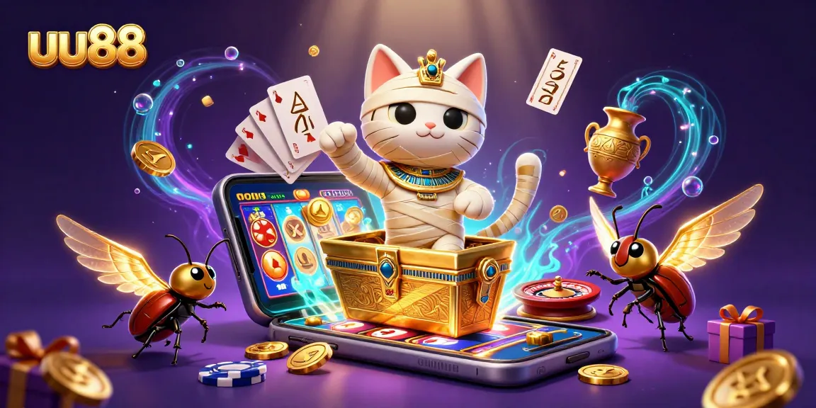 uu88 engages users with a vibrant 3D illustration of a casino scene showcasing dynamic gaming elements.