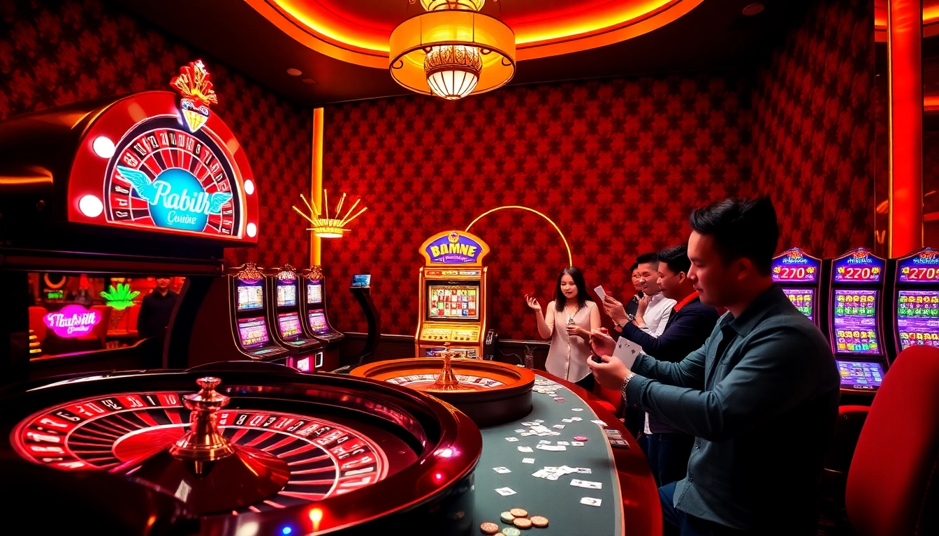 Engaging scene of players winning on link slot deposit pulsa at a luxury casino.