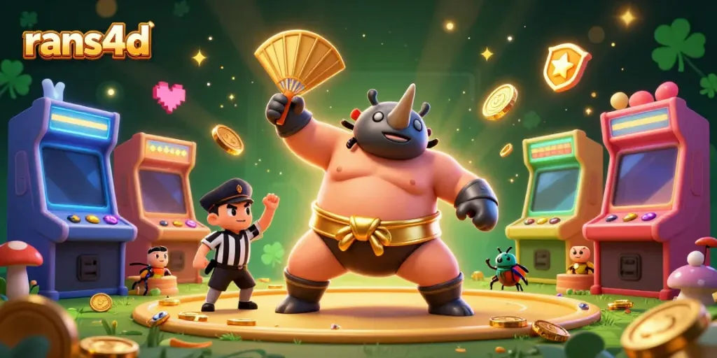Pengguna rans4d bermain dengan gembira sambil menyaksikan juara kumbang badak dalam kompetisi kasino yang meriah.