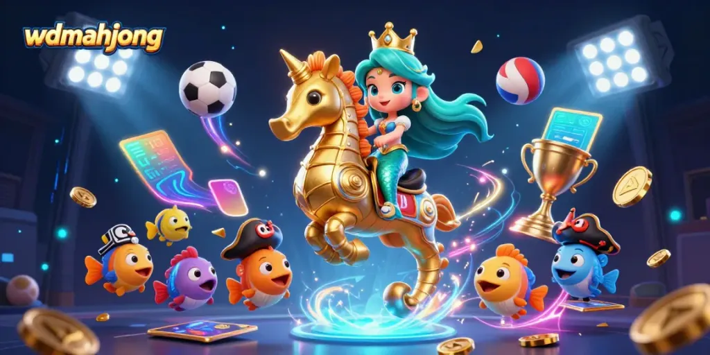 Experience fast-paced gaming with wdmahjong's vibrant mermaid-themed casino scene.