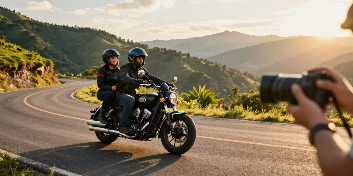 Experience the thrill of 2up india riding on a classic motorcycle through scenic mountains.