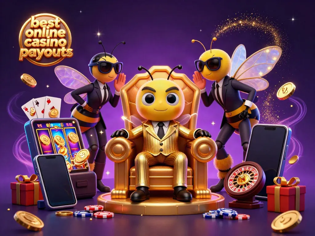 Experience the best online casino payouts with our vibrant 3D bumblebee casino scene!