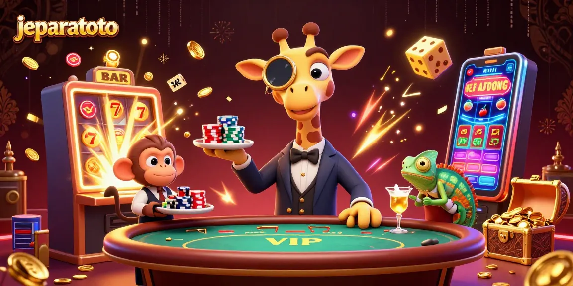 Win massive prizes at jeparatoto with a vibrant 3D illustration showcasing the thrill of online gambling.
