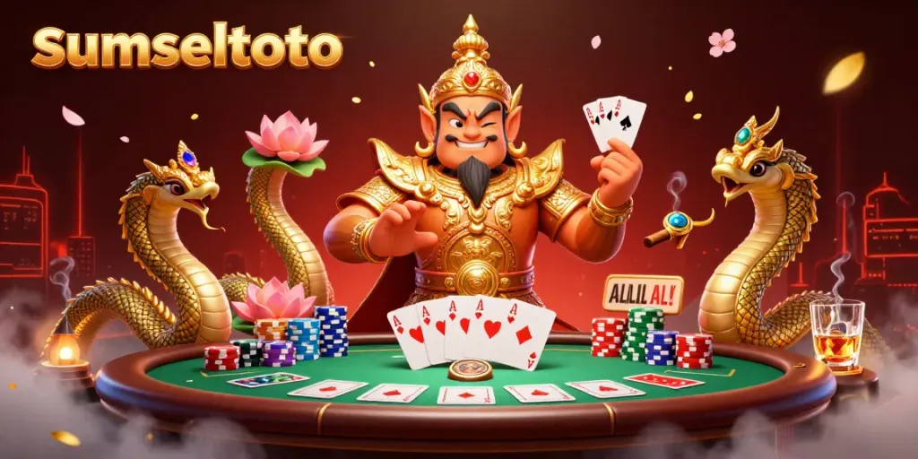 Engage in thrilling poker with sumseltoto as the vibrant 3D scene comes alive.