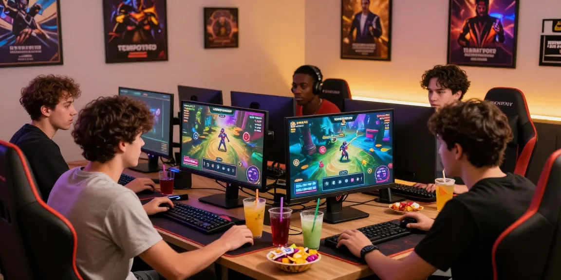 Engaged friends strategizing and playing on tempototo daftar platform in a lively gaming setup.
