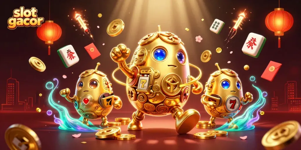 Menangkan permainan slot gacor dengan ilustrasi kasino yang penuh detail dan keberuntungan.