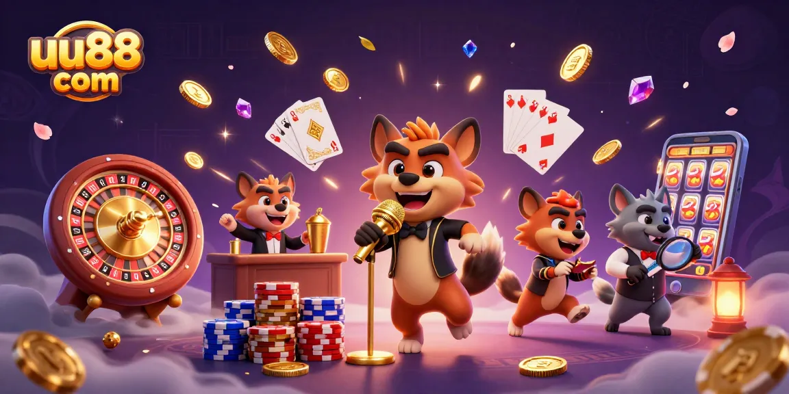 Experience thrilling moments at uu88 com with vibrant cartoon hyenas in a dynamic casino scene.