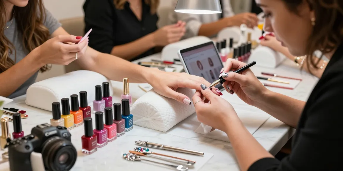 Penerapan LUXURY12 dalam seni kuku mewah di salon modern.