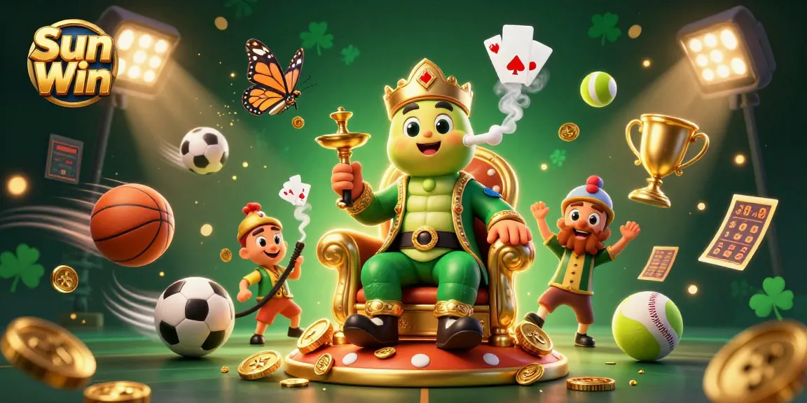 Sun Win’s exciting 3D illustration showcases a vibrant casino scene filled with fun and fortune.
