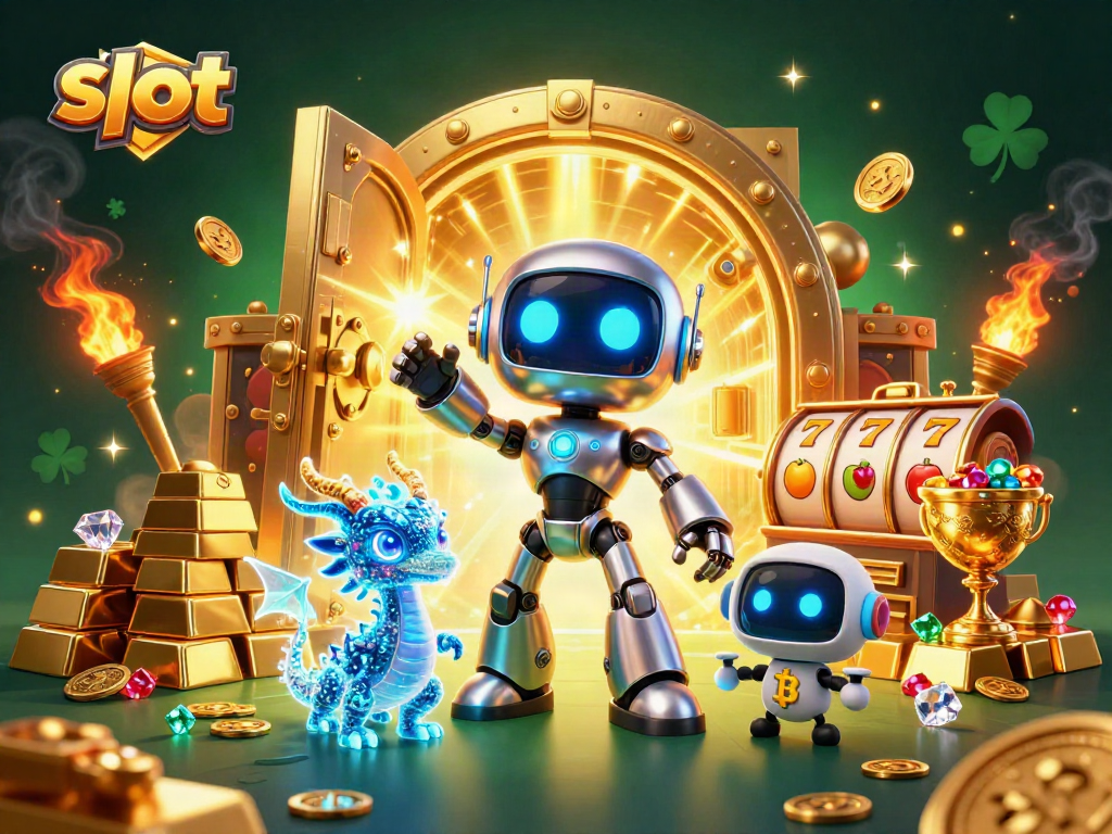 Menggertak mesin slot dan meraih jackpot dengan robot futuristik dalam dunia perjudian.