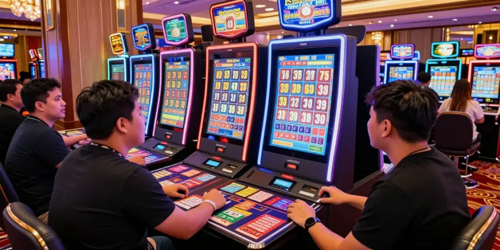 Engaging players experiencing the excitement of Bandar Togel 4D in a vibrant casino environment.