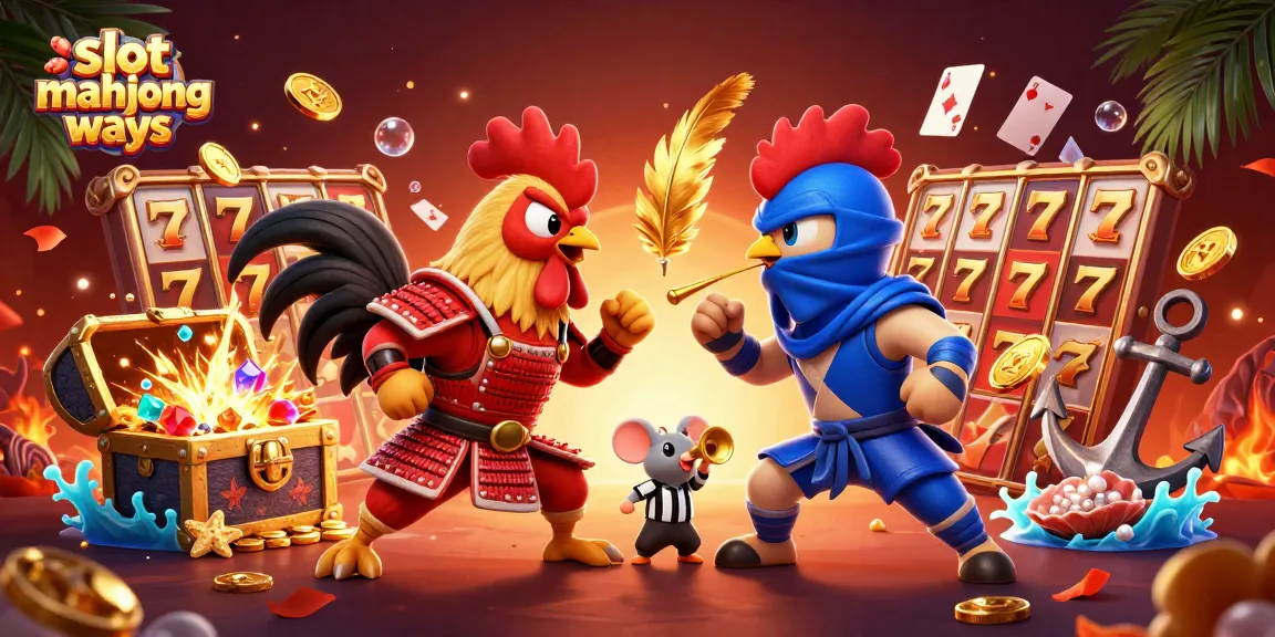 Experience the thrill of slot mahjong ways with dynamic 3D cartoon roosters in action.