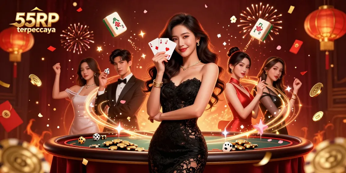 Rasakan daya tarik 55RP terpercaya dengan dealer Asia yang memukau memegang kartu di kasino yang penuh warna.