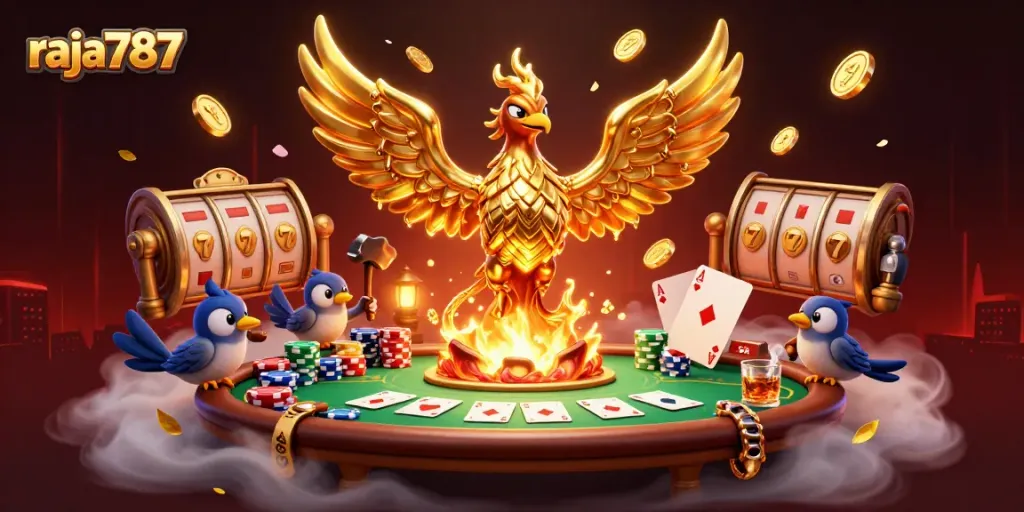 Raja787 menghadirkan phoenix emas dalam dunia slot online, menambah kemewahan permainan.