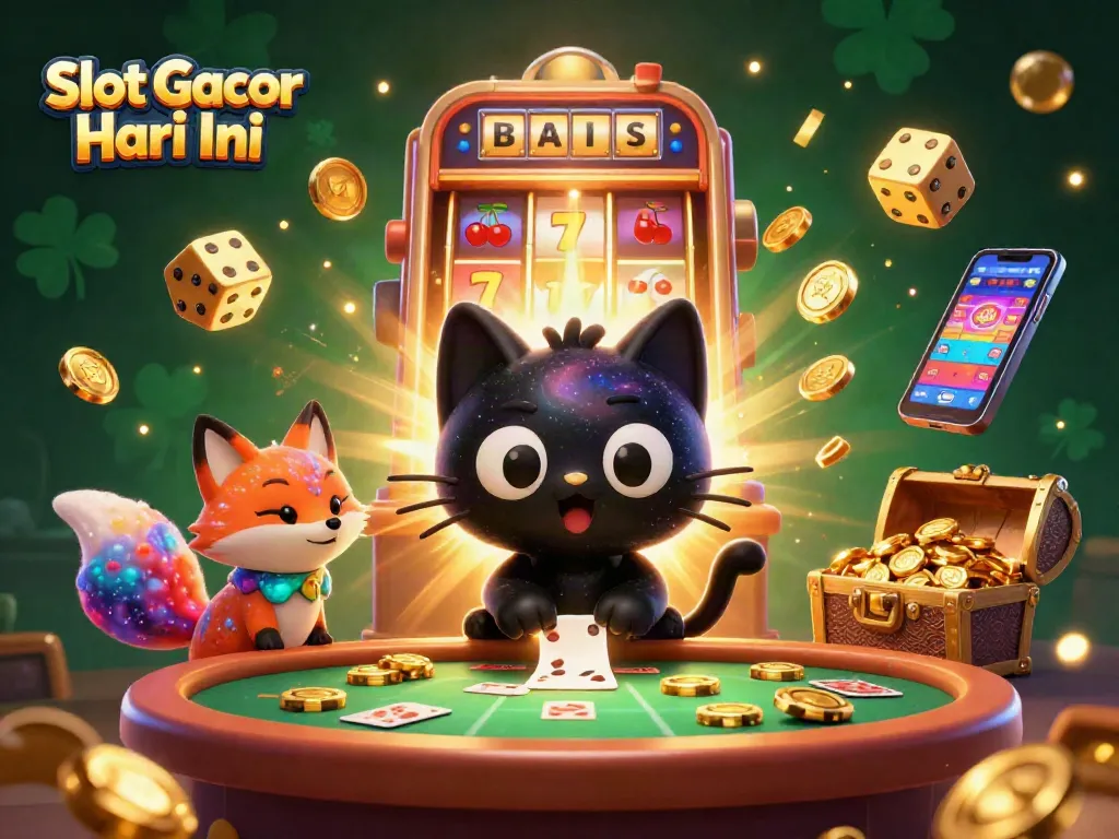 Experience Slot Gacor Hari Ini with a vibrant cosmic casino scene featuring dynamic gaming elements.
