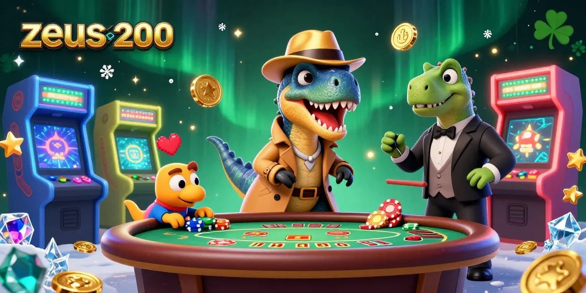 Menggandakan chip dengan zeus200, velociraptor dan stegosaurus bermain blackjack penuh warna.