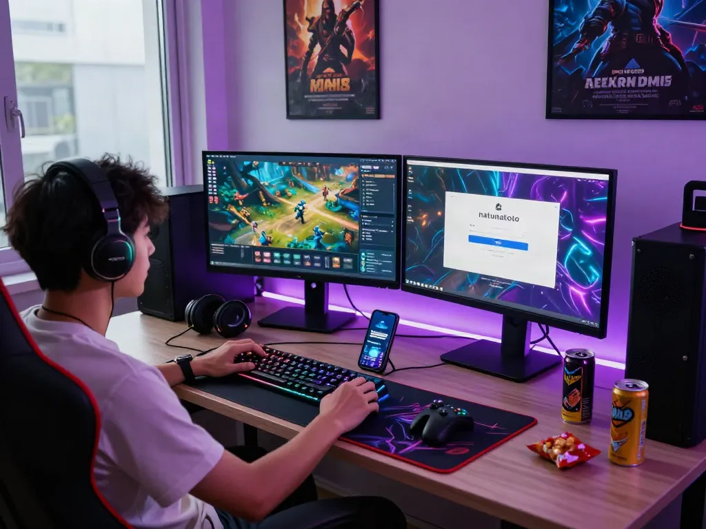 Login natunatoto di perangkat gaming dengan suasana akrab dan menyenangkan.