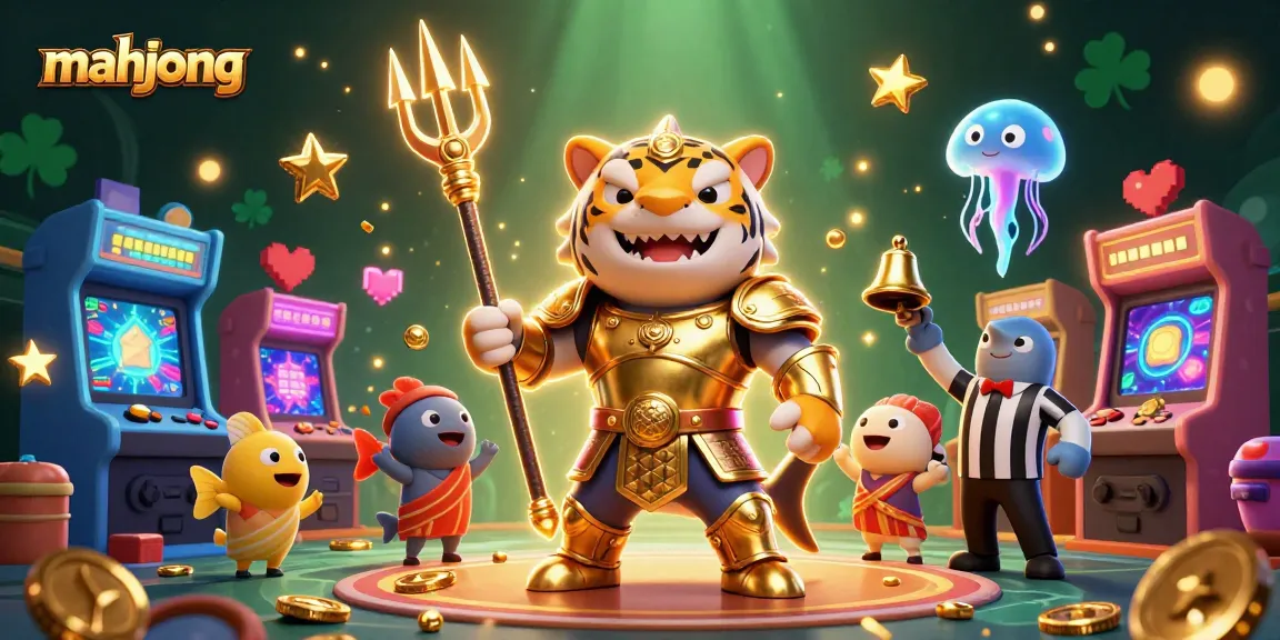 Play mahjong in an exciting, colorful underwater scene with a shark character, casino elements, and dynamic action.