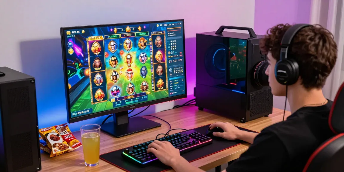 Pengalaman bermain sniperslot dengan monitor besar, kontroler game dan pencahayaan RGB yang menarik.