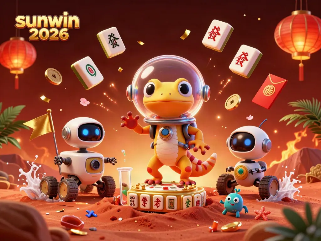 Experience the excitement with sunwin 2026, featuring a Martian gecko discovering a golden casino.