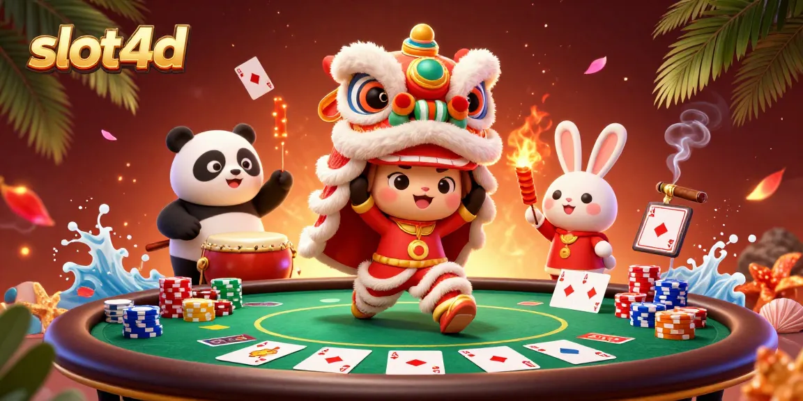Experience thrilling slot4d action with vibrant characters and dynamic casino elements.