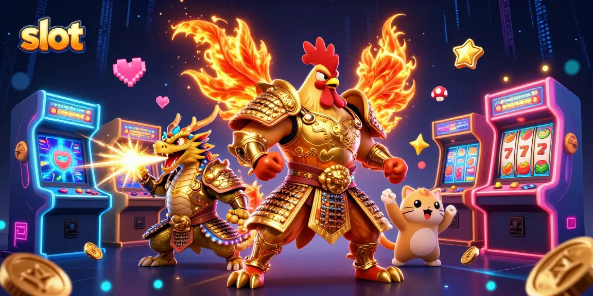 Engage with thrilling slot action in a vibrant 3D scene featuring elaborate characters and game elements.